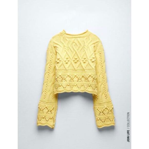 Zara Chunky Open Knit Sweater Top - Picture 7 of 7